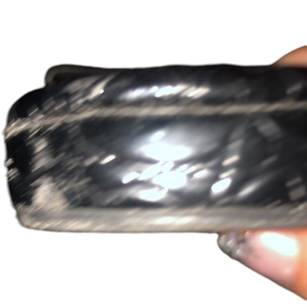 White House Black Market WHBM black 9.5 embossed patent leather studded detail - Picture 6 of 11